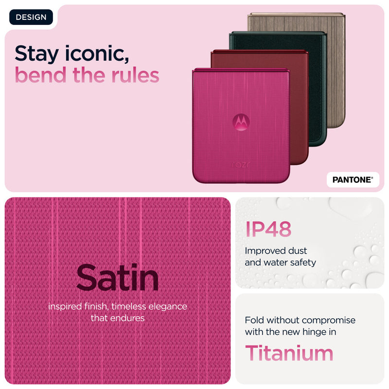 Motorola razr 60 ultra 17.7 cm (6.96") Dual SIM Android 15 5G USB Type-C 16 GB 512 GB 4700 mAh Pink