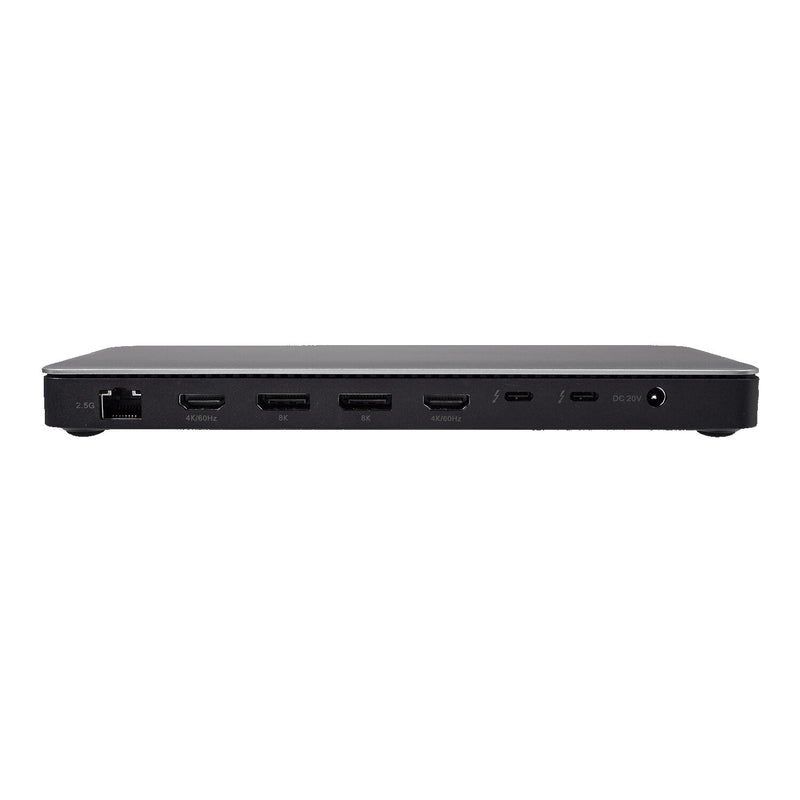 V7 DOCKTB4PT laptop dock/port replicator Wired Thunderbolt 4 Black, Silver