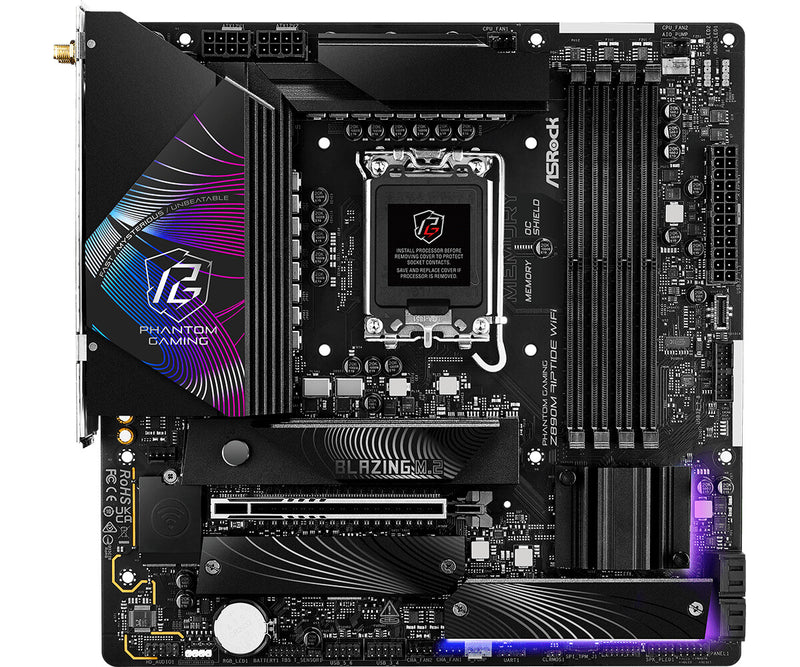 Asrock Phantom Gaming Z890M Riptide WiFi Intel Z890 LGA 1851 (Socket V1) micro ATX