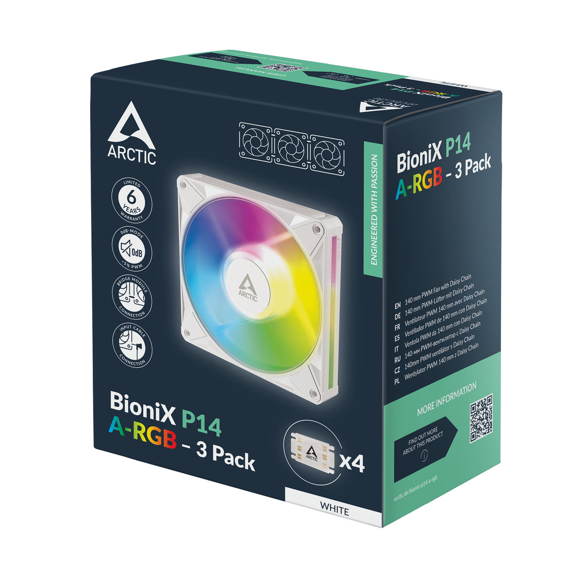ARCTIC BioniX P14 A-RGB (White) – 3 Pack 140 mm PWM Fan with Daisy Chain - image 10