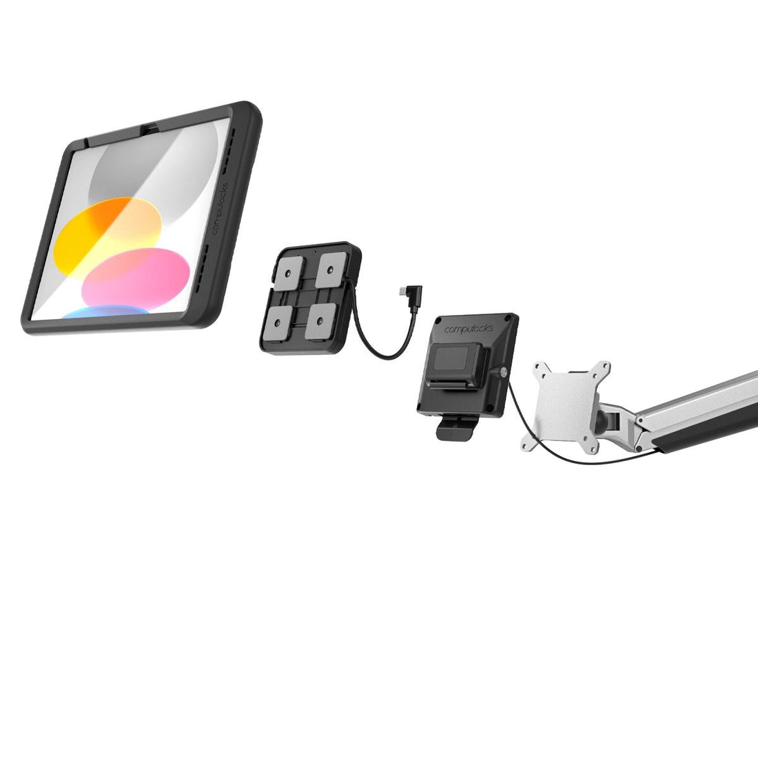 Compulocks iPad 10th-11th (A16) Gen, Mount with Cable-free Charging Articulating Arm Mount Black - image 7