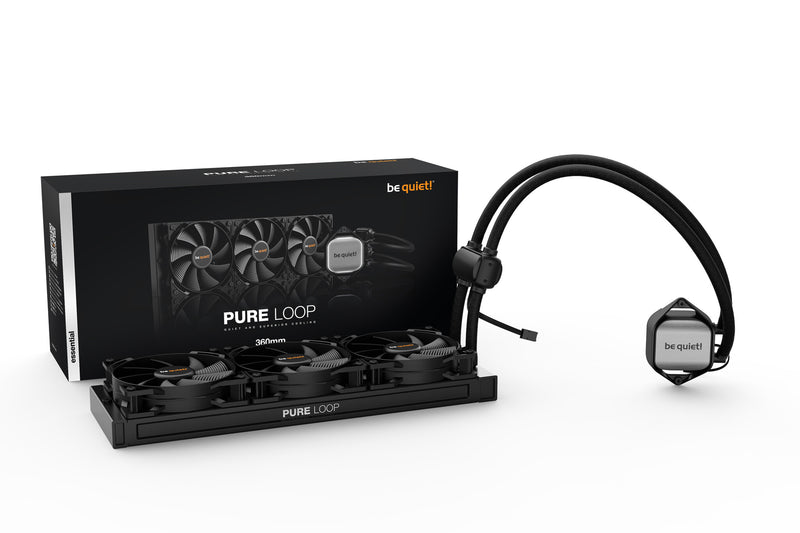 be quiet! Pure Loop 360mm All In One CPU Water Cooling, 3 X 120mm PWM Fan, For Intel Socket: 1200 / 2066 / 115X / 2011(-3) square ILM; For AMD Socket: AMD: AM4 / AM3(+)
