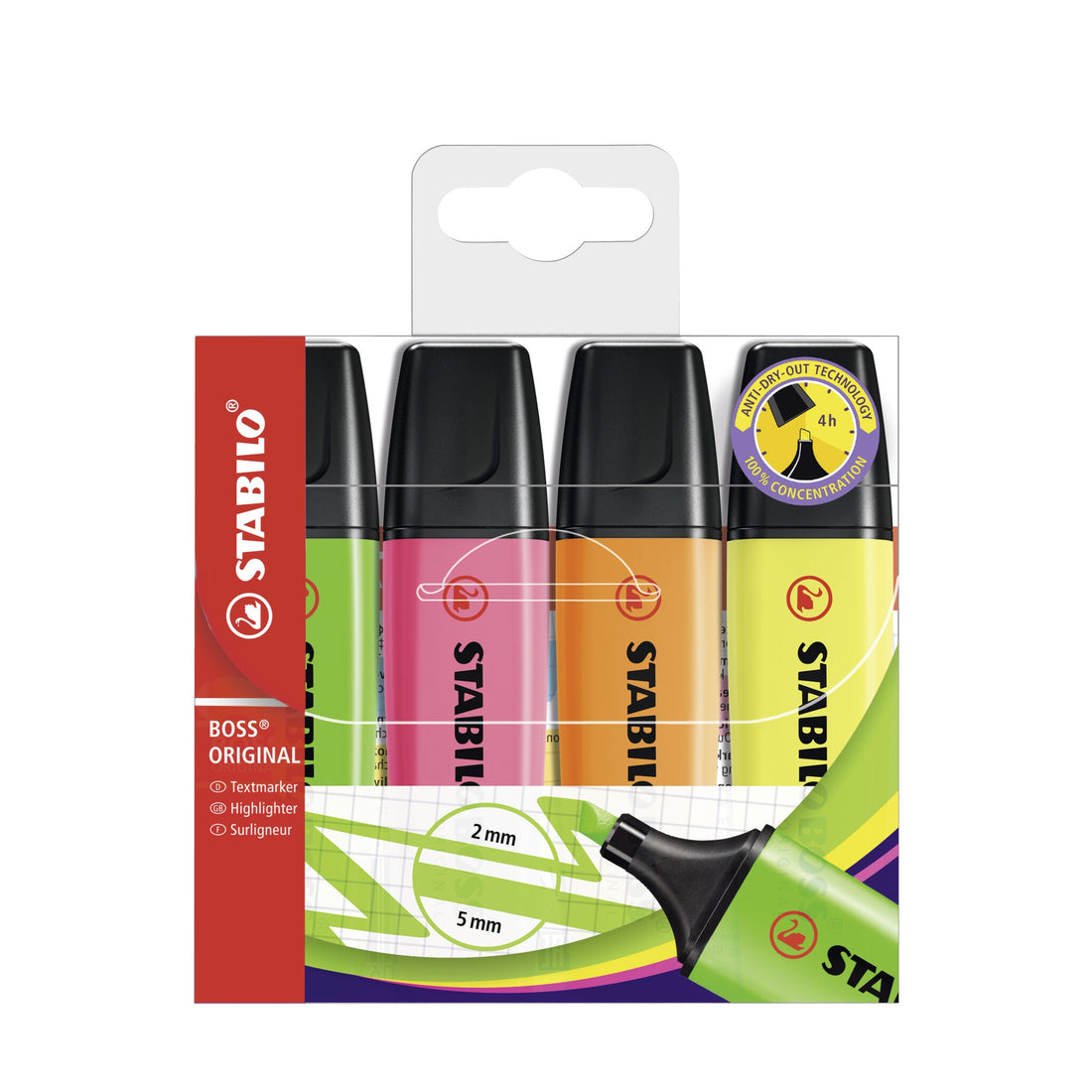 STABILO BOSS ORIGINAL marker 4 Chisel tip Multi