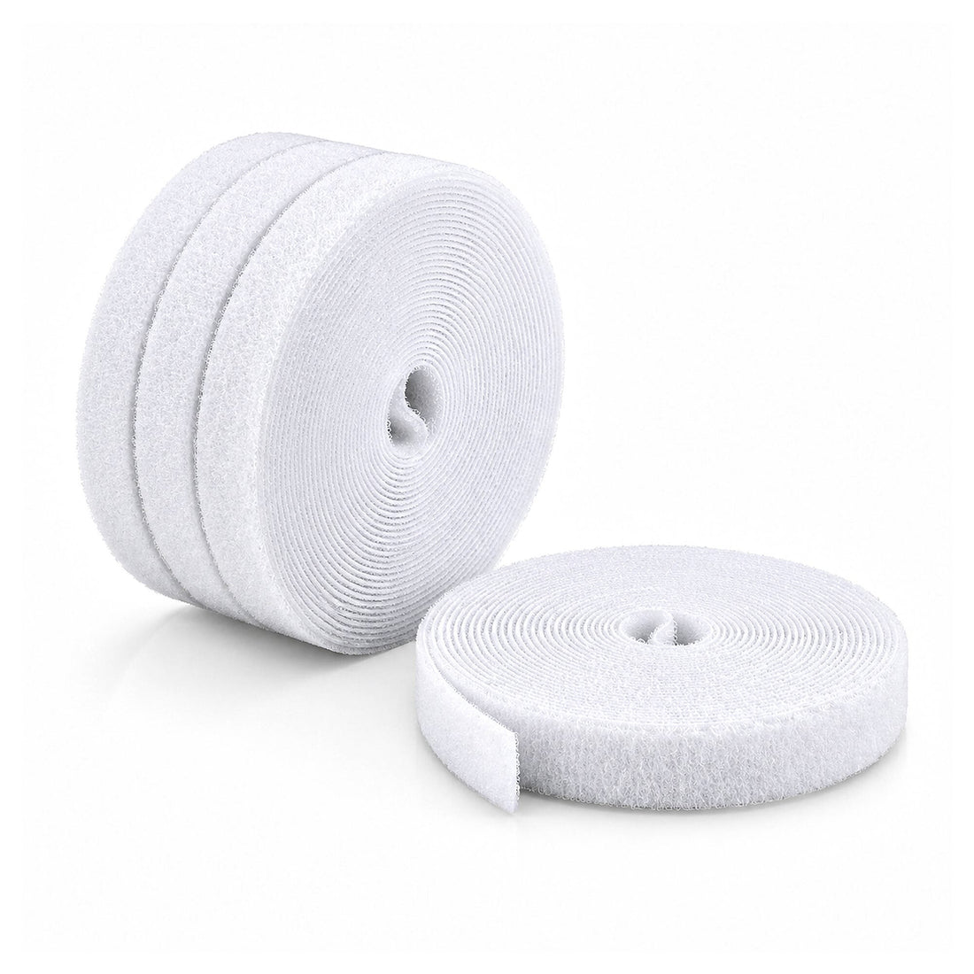 StarTech.com 4-pack 15ft (4.6m) Hook and Loop Roll, 0.5in Wide, White, Cut-to-Size Reusable Cable Ties