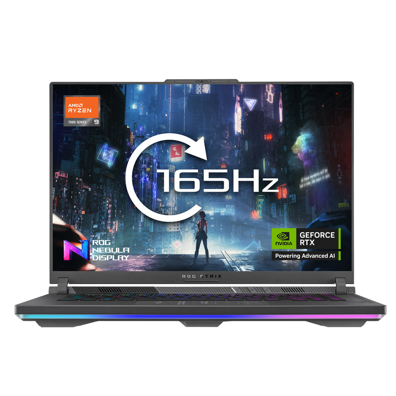 ASUS ROG Strix G16 G614PM-RV007W AMD Ryzen™ 9 8940HX Laptop 40.6 cm (16") WUXGA 16 GB DDR5-SDRAM 1 TB SSD NVIDIA GeForce RTX 5060 Wi-Fi 6E (802.11ax) Windows 11 Home Black, Grey
