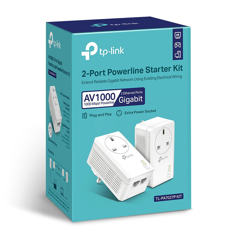 TP-Link AV1000 2-Port Gigabit Passthrough Powerline Starter Kit