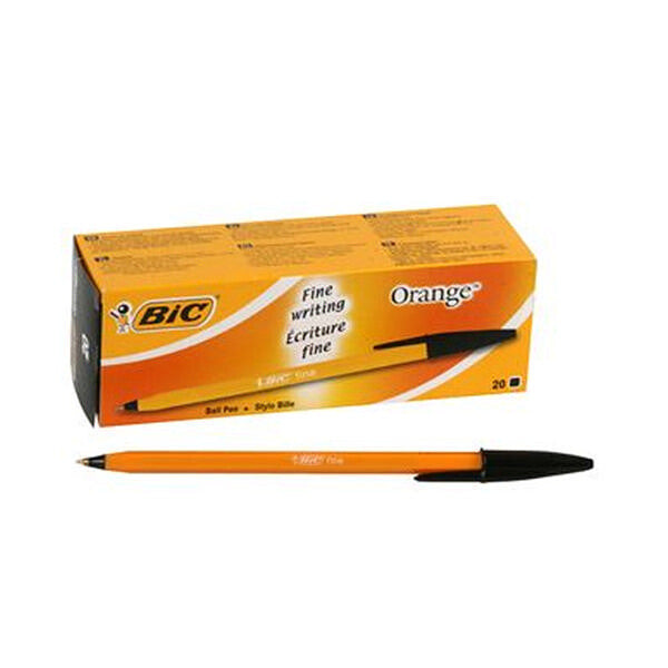BIC Orange Fine Black Stick ballpoint pen 20