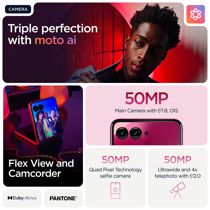 Motorola razr 60 ultra 17.7 cm (6.96") Dual SIM Android 15 5G USB Type-C 16 GB 512 GB 4700 mAh Pink