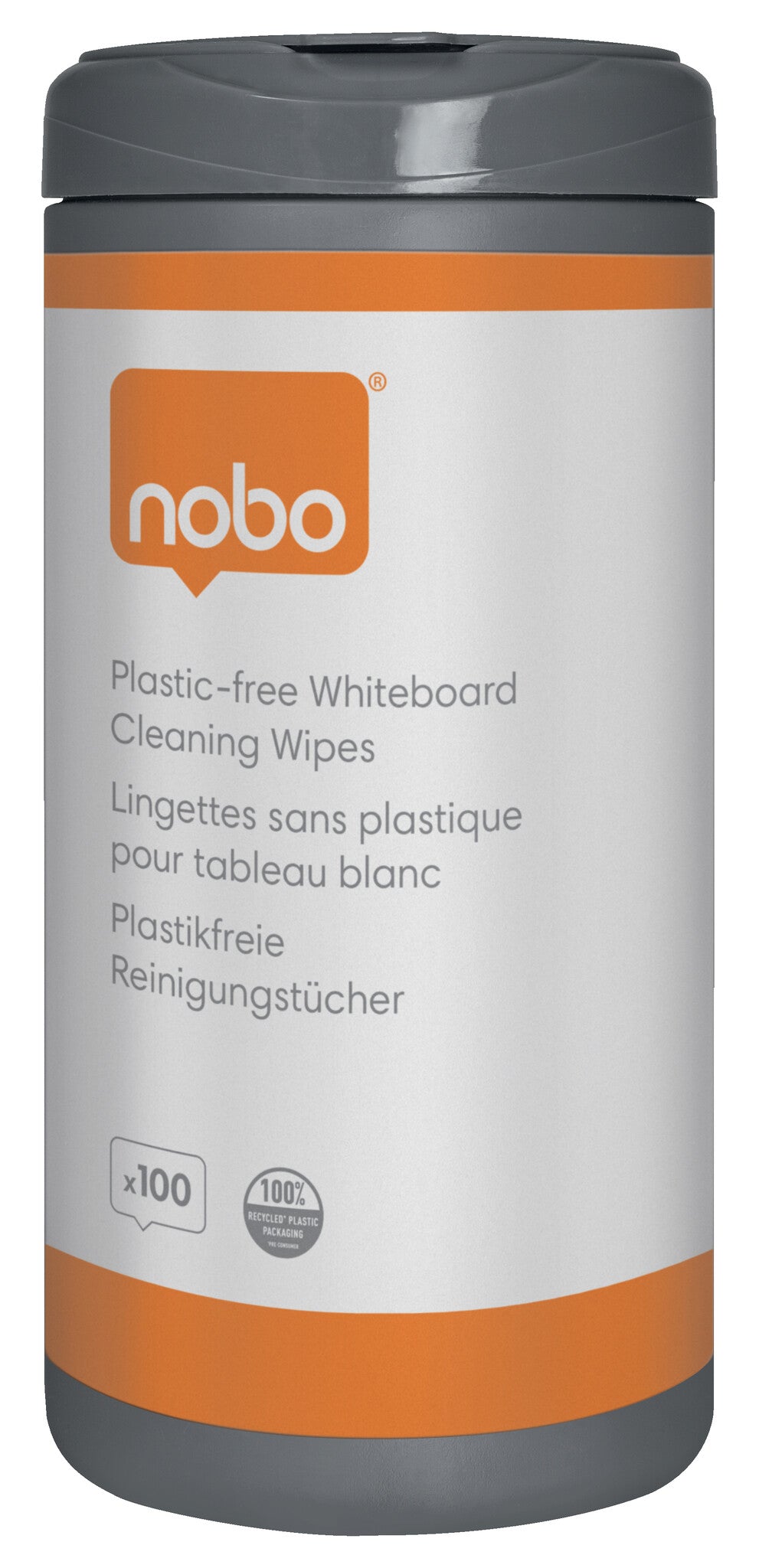 Nobo Plastic-free Whiteboard Cleaning Wipes - Pack 100