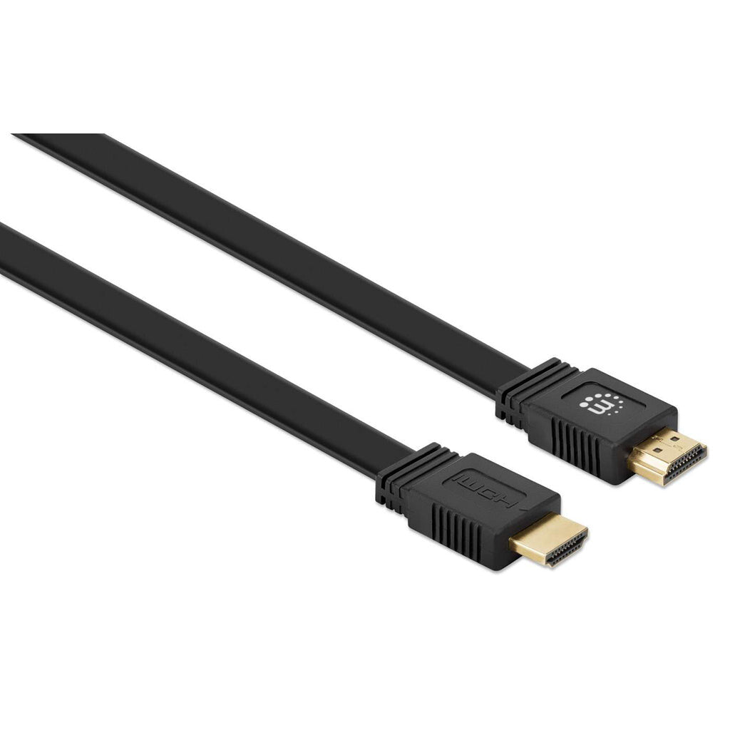 Manhattan HDMI 4K@60Hz Cable with Ethernet - Flat, 0.5m, Suitable for ALL 4K & 1080p/HD uses - when upgrading