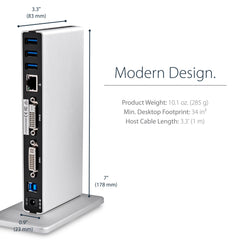StarTech.com Dual-Monitor USB 3.0 Docking Station with DVI and Vertical Stand