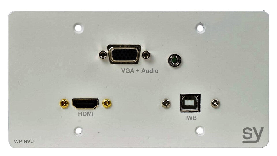SY Electronics WP-HVU-EW socket-outlet VGA + HDMI + 3.5mm + USB Type B White