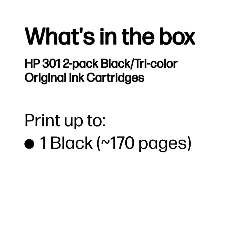 HP 301 2-pack Black/Tri-color Original Ink Cartridges