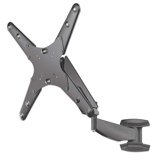 Manhattan Wall Mount for TV & Monitors (Spring Arm 3 pivots), For screens 17" to 55", VESA compatability: all between 75x75mm and 400x400mm - check the dimensions of the four mounting holes on back of screen to ensure it fits, Max 30kg, Black, Bracket