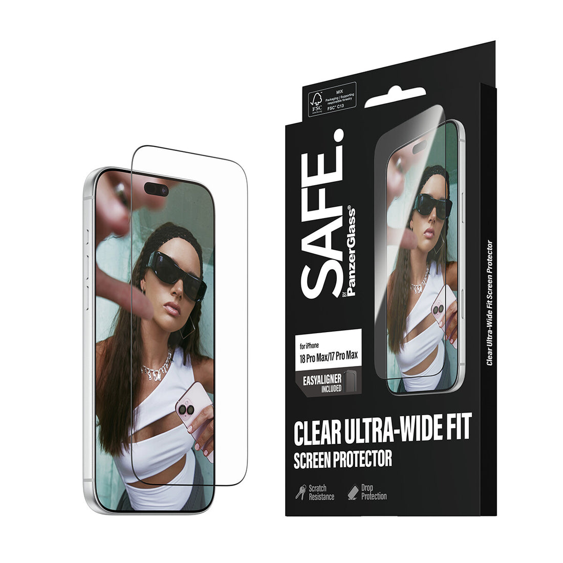 PanzerGlass SAFE. by Screen Protector iPhone 18 Pro Max | 17 Pro Max | Ultra-Wide Fit m. EasyAligner - image 5
