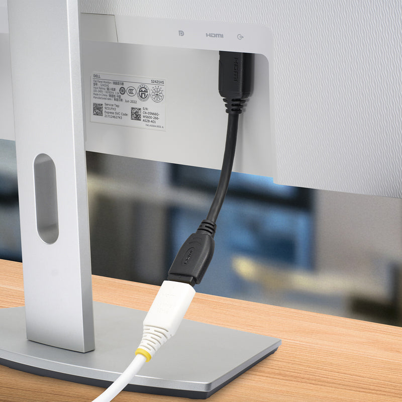 StarTech.com 6" (15cm) HDMI Port Saver Cable - 4K 60Hz High Speed HDMI 2.0 Extension Cable with Ethernet - Short HDMI Extension Cable - HDMI Male to Female Extension Adapter Cord