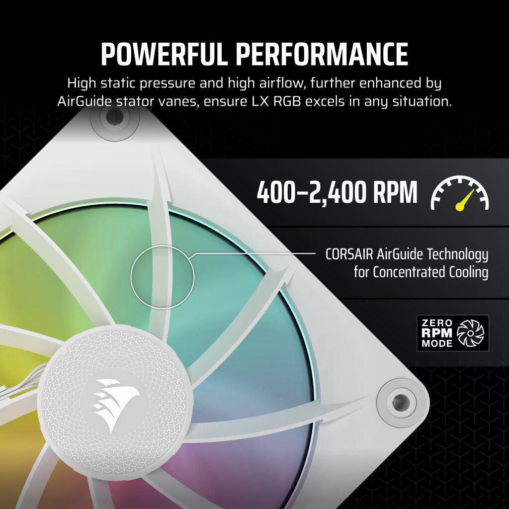 Corsair iCUE LINK LX120 RGB Computer case Fan 12 cm White - image 8