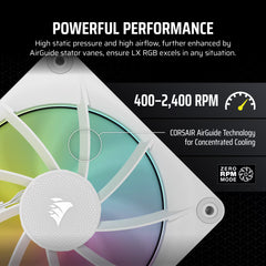 Corsair iCUE LINK LX120 RGB Computer case Fan 12 cm White 3 pc(s)