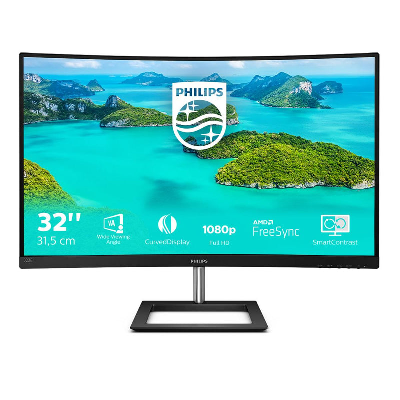 Philips 322E1C 31.5" Full HD 75 Hz LED Curved Monitor - Black
