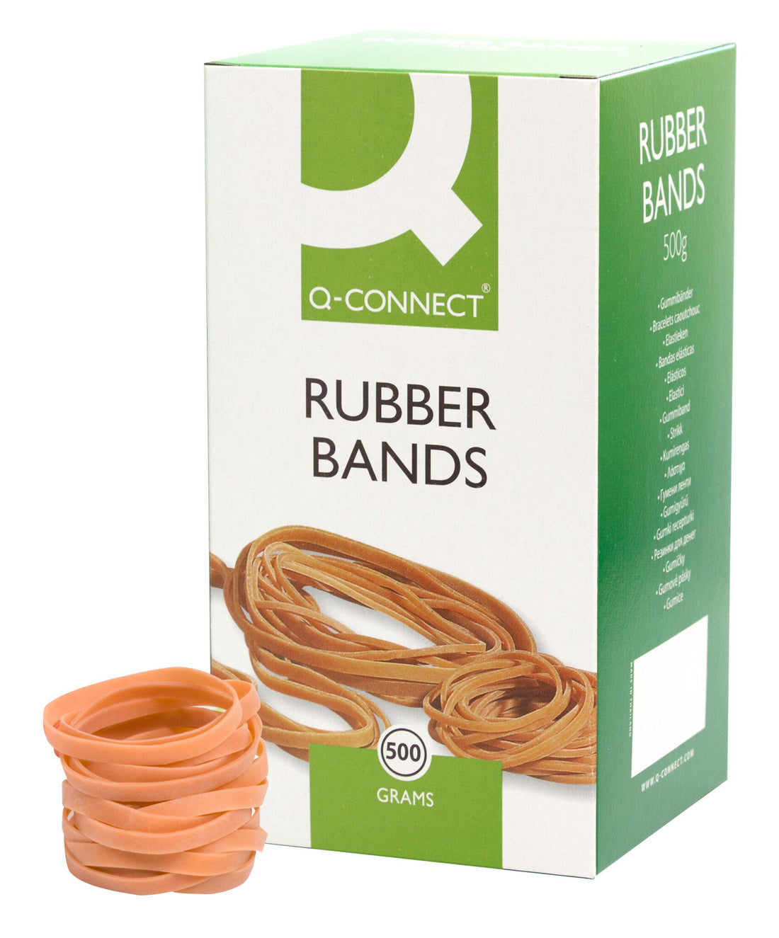Q-CONNECT Rubber bands Natural – No. 63 (6.0x80mm) – Box 500g