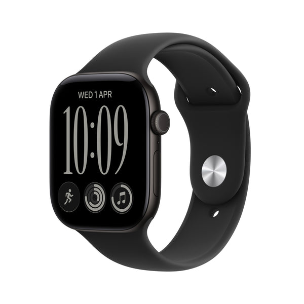 Apple Watch Series 12 GPS + Cellular 42mm Black Aluminium Case with Black Sport Band - M/L