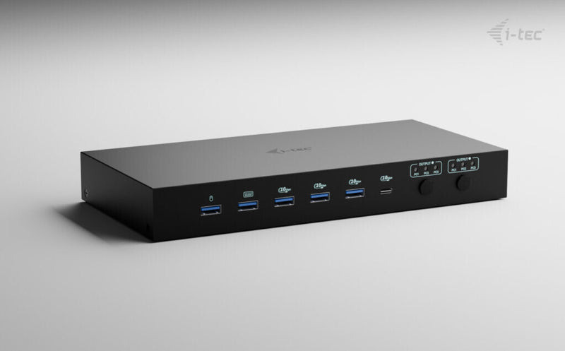 i-tec USB-C KVM Dock PRO for Three Hosts, Dual Video, with 2x Power Delivery, max 92W
