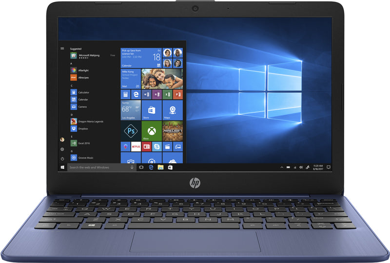 HP Stream Laptop 11-ak0001na Intel® Celeron® N4000 29.5 cm (11.6") HD 2 GB DDR4-SDRAM 32 GB eMMC Wi-Fi 5 (802.11ac) Windows 10 S Blue