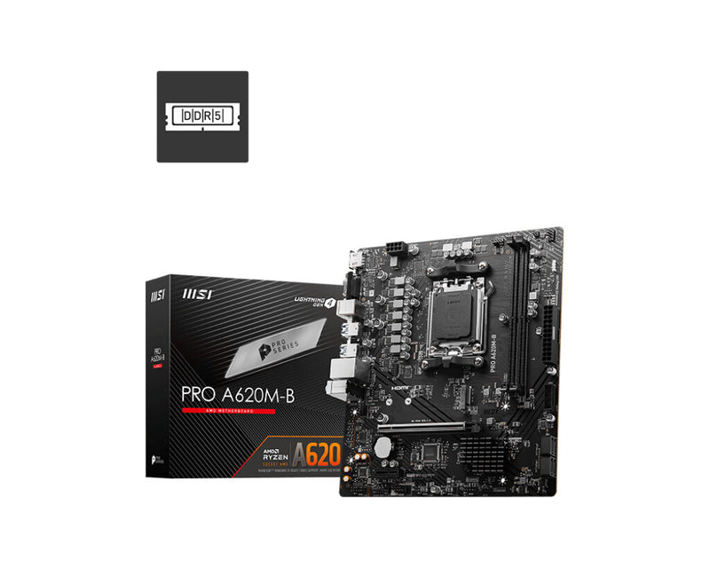 MSI PRO A620M-B motherboard AMD A620 Socket AM5 micro ATX