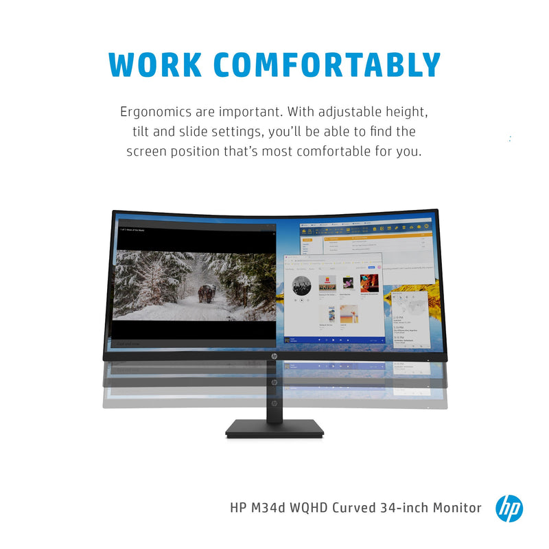HP M34d WQHD Curved Monitor