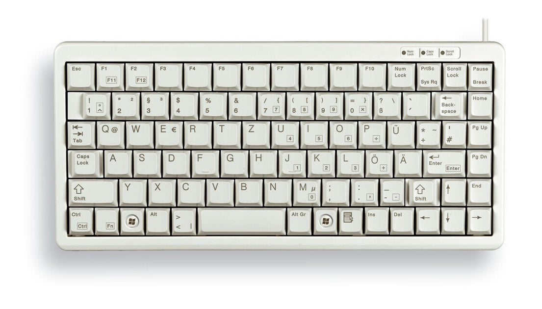 CHERRY Compact Keyboard, QWERTY, 83 keys, Combi USB/PS2, Light Grey ...