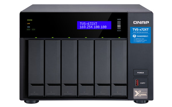 QNAP TVS-672XT NAS Tower Intel® Core™ i3 i3-8100T 8 GB DDR4 60 TB HDD QNAP Turbo System Black