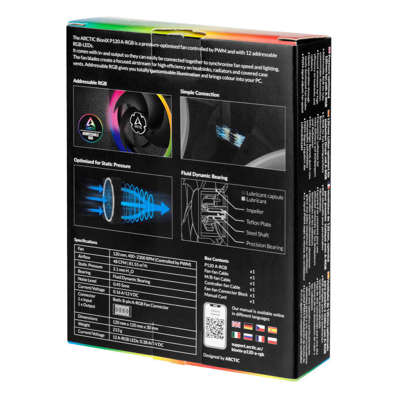 ARCTIC BioniX P120 A-RGB Pressure-optimised 120 mm Fan with A-RGB