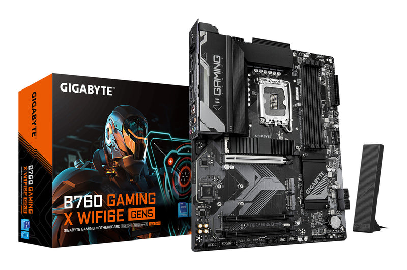 GIGABYTE B760 GAMING X WIFI6E GEN5 Motherboard - Supports 14th Gen. Intel Core CPUs, 8+1+1 phases VRM, up to 5600MHz DDR5, 3xPCIe 4.0 M.2, Wi-Fi 6E, 2.5 GbE LAN, USB 3.2 Gen 2