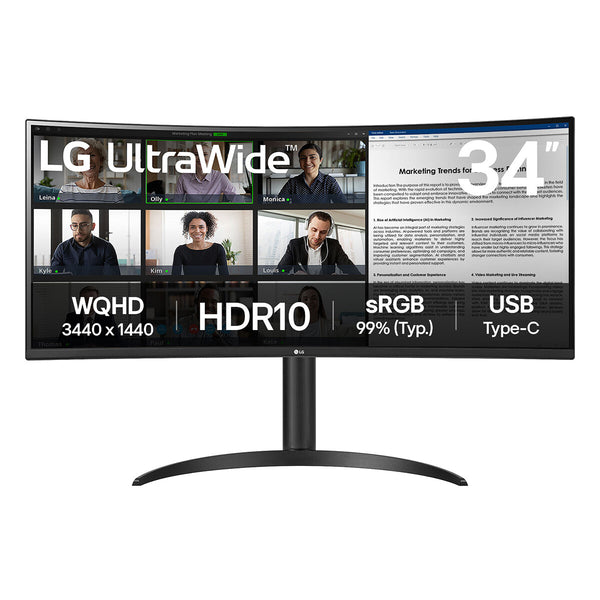LG 34" Wide Quad HD Curved Monitor (34WR55QK-B)