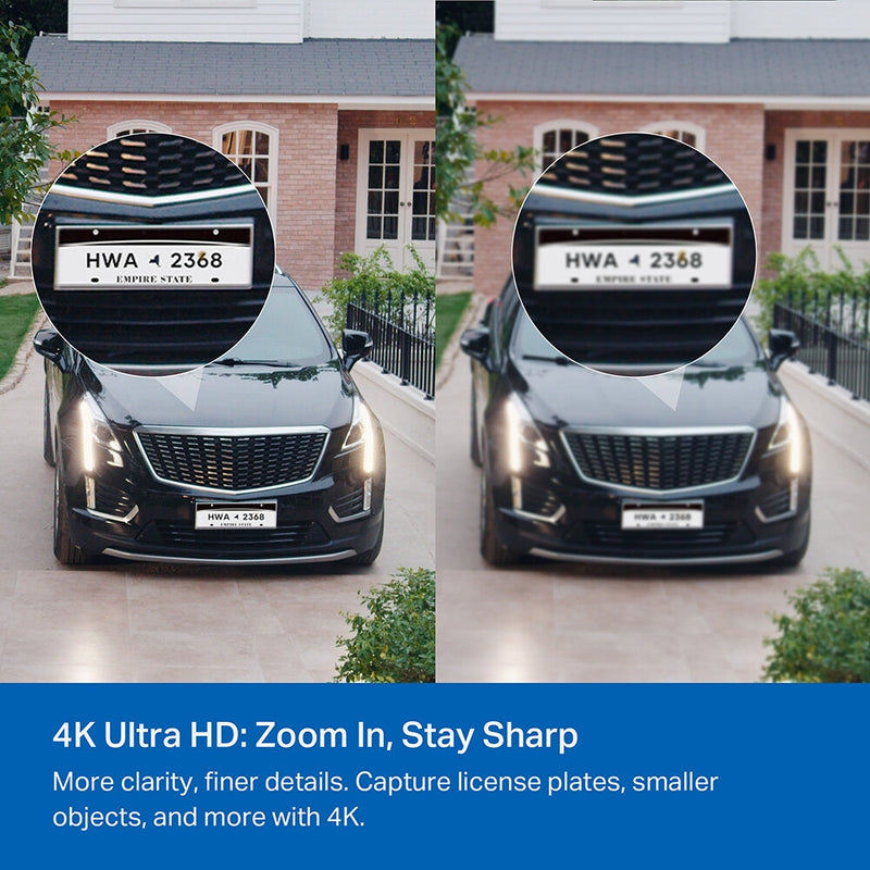 TP-Link Tapo Wire-Free Indoor/Outdoor Security Camera SPEC:4K UHD (3840x2160), H.265/H.264 Supported, 16x UHD Digital Zoom, 2.4/5 GHz Dual Band Wi-Fi, 10000mAh Rechargeable Lithium-ion Battery