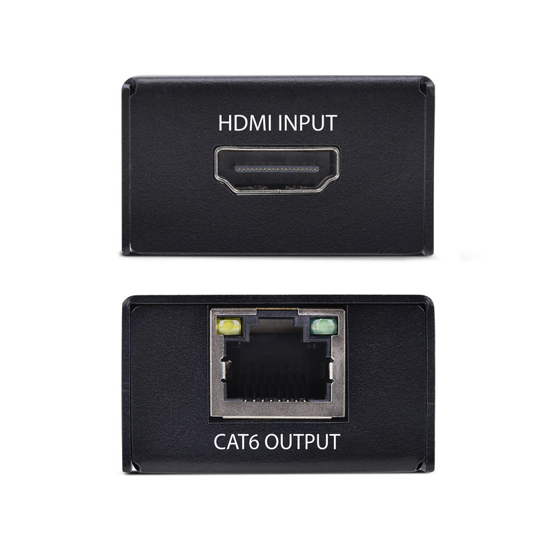 StarTech.com HDMI Extender Over CAT5e/CAT6, 4K 60Hz, Up to 200ft (60m), Transmitter and Receiver Kit, Power Over Cable, Compact Form Factor