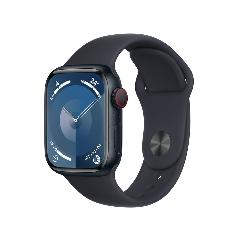 Apple Watch Series 9 GPS + Cellular 41mm Midnight Aluminium Case w/ Midnight Sport Band - S/M