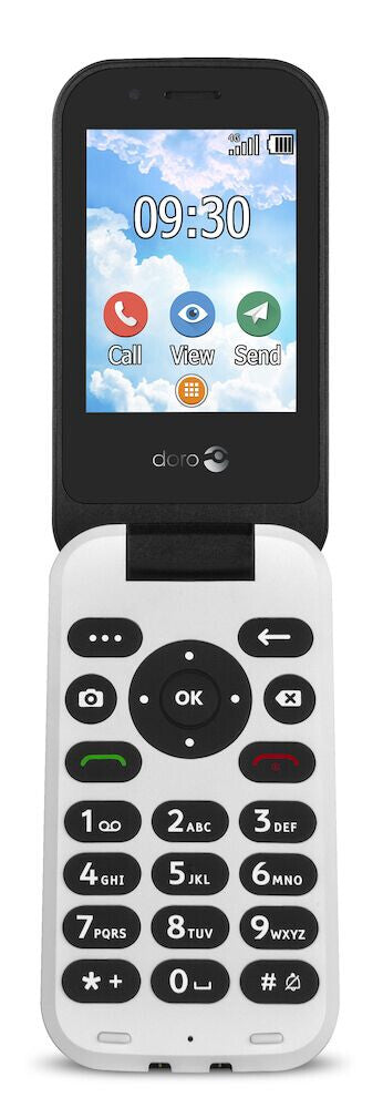 Doro 7030 7.11 cm (2.8") 124 g Black, White Feature phone