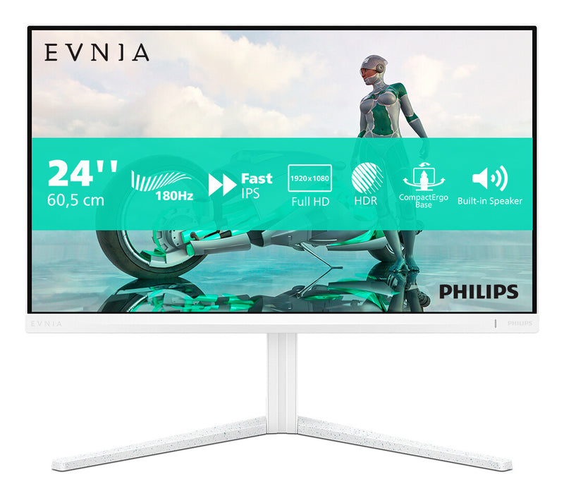Philips Evnia 23.8" FHD 180Hz Gaming Monitor - White (24M2N3201A/00)