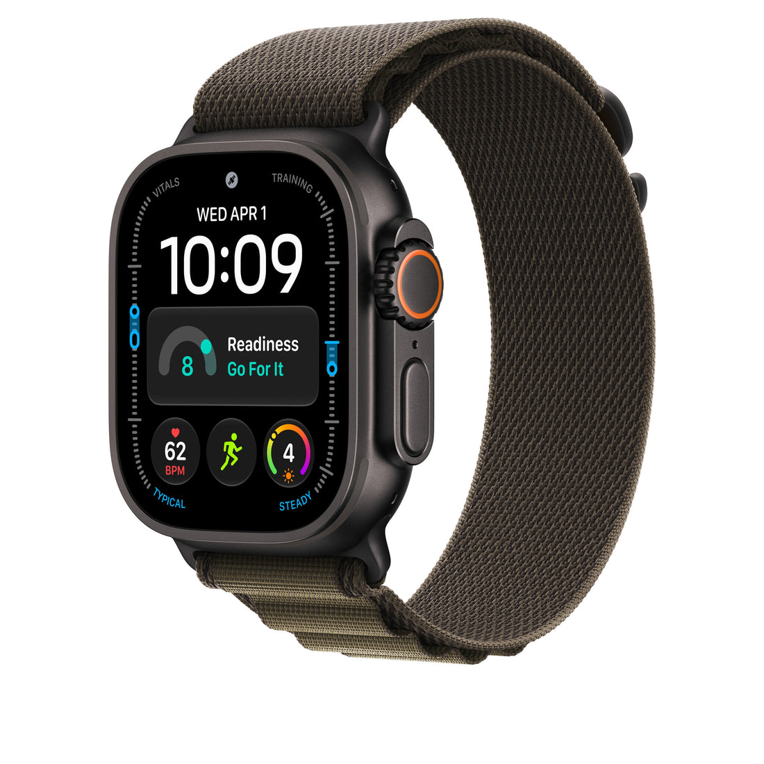 Apple 49mm Dark Olive Alpine Loop - Small - Black Titanium Finish - image 2