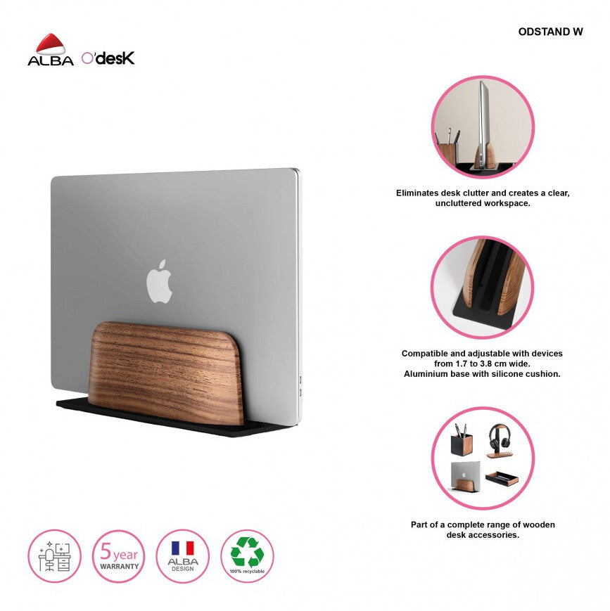 Alba Wooden and black aluminium computer/tablet stand - image 8