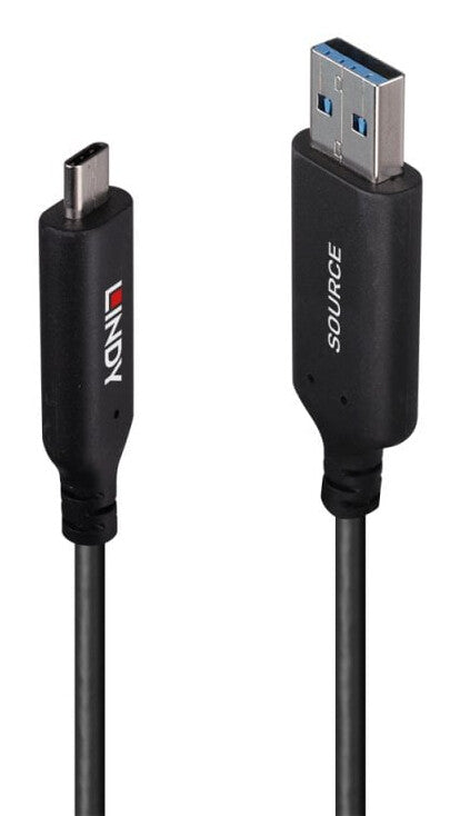 Lindy 10m USB 3.2 Gen 1 Type A to C Fibre Optic Hybrid Cable