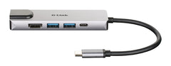 D-Link DUB-M520 laptop dock/port replicator Wired Thunderbolt 3 Aluminium