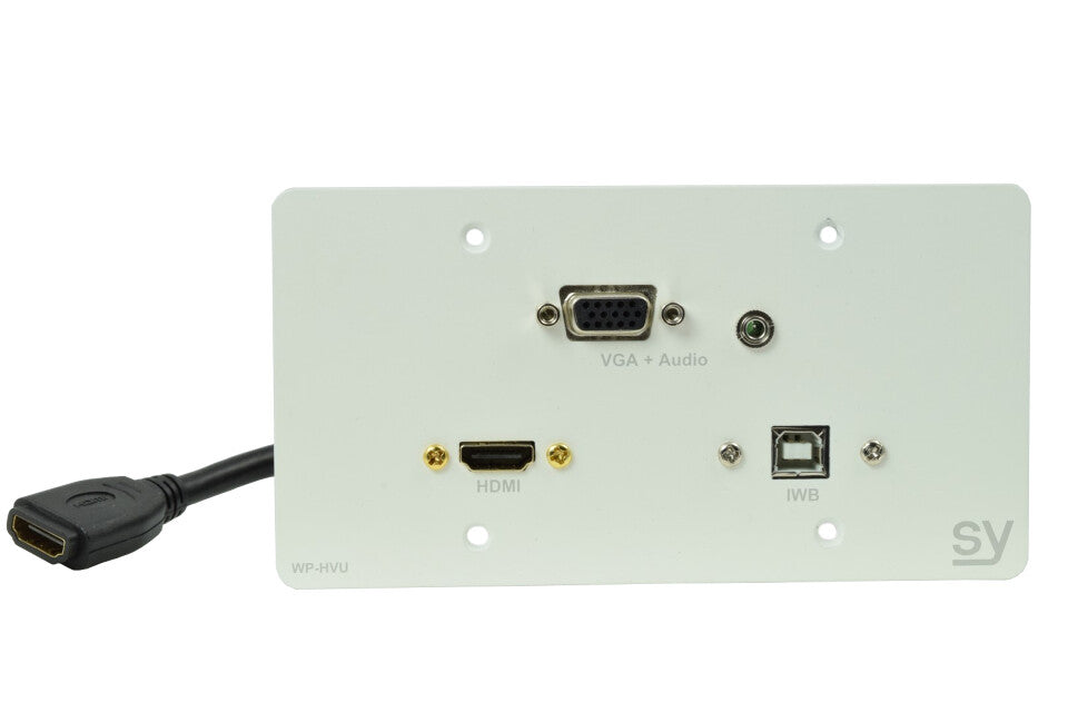 SY Electronics WP-HVU-EW socket-outlet VGA + HDMI + 3.5mm + USB Type B White - image 2