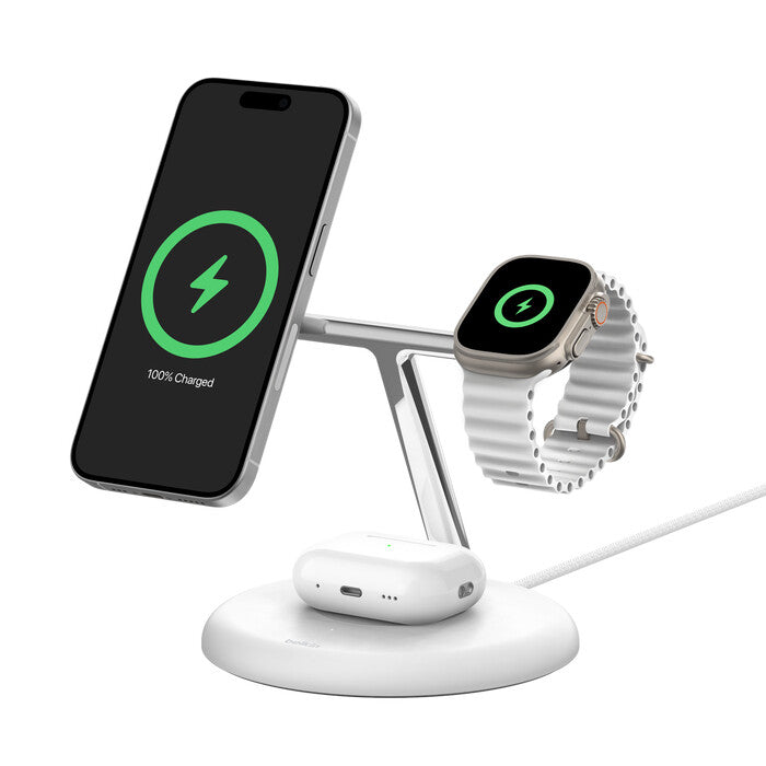 Belkin WIZ023MYWH mobile device charger Headphones, Smartphone, Smartwatch White USB Wireless charging Indoor