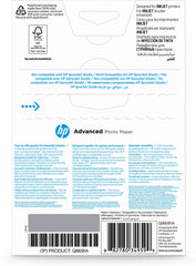 HP Advanced Photo Paper, Glossy, 250 g/m2, 10 x 15 cm (101 x 152 mm), 25 sheets