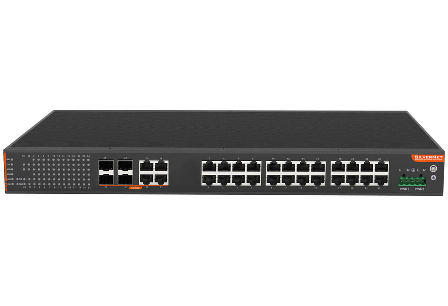 Silver Network Service Router SilverNet SIL 734C24MP network switch Managed L2+ Gigabit Ethernet (10 ...
