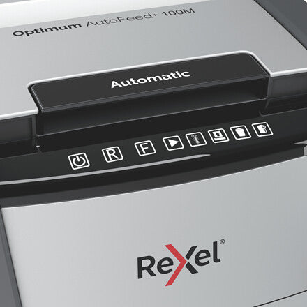 Rexel Optimum AutoFeed+ 100M paper shredder Micro-cut shredding 55 dB 22 cm Black, Silver - image 5