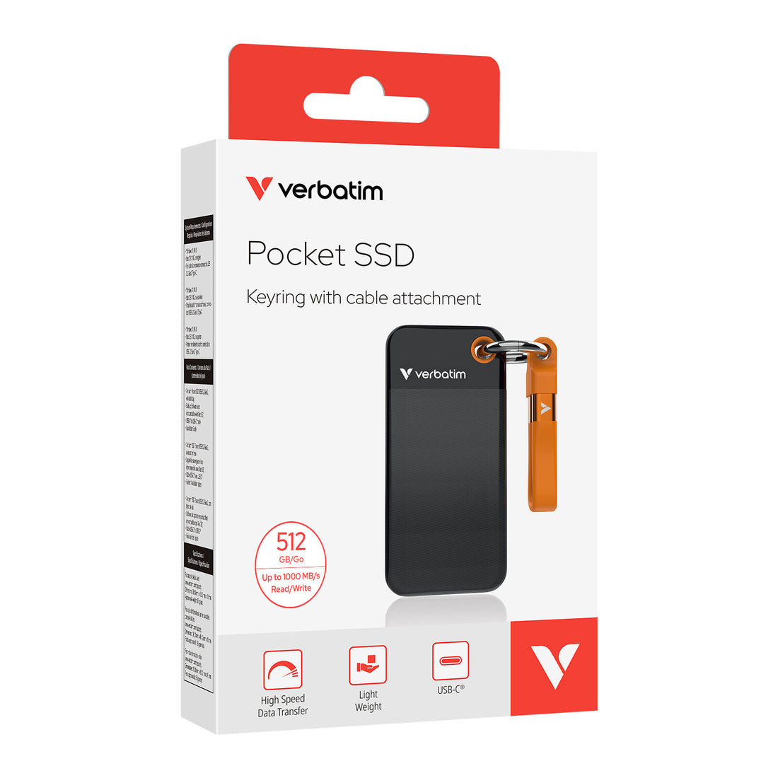 Verbatim Pocket SSD USB 3.2 Gen 2 512GB Black/Orange - image 5
