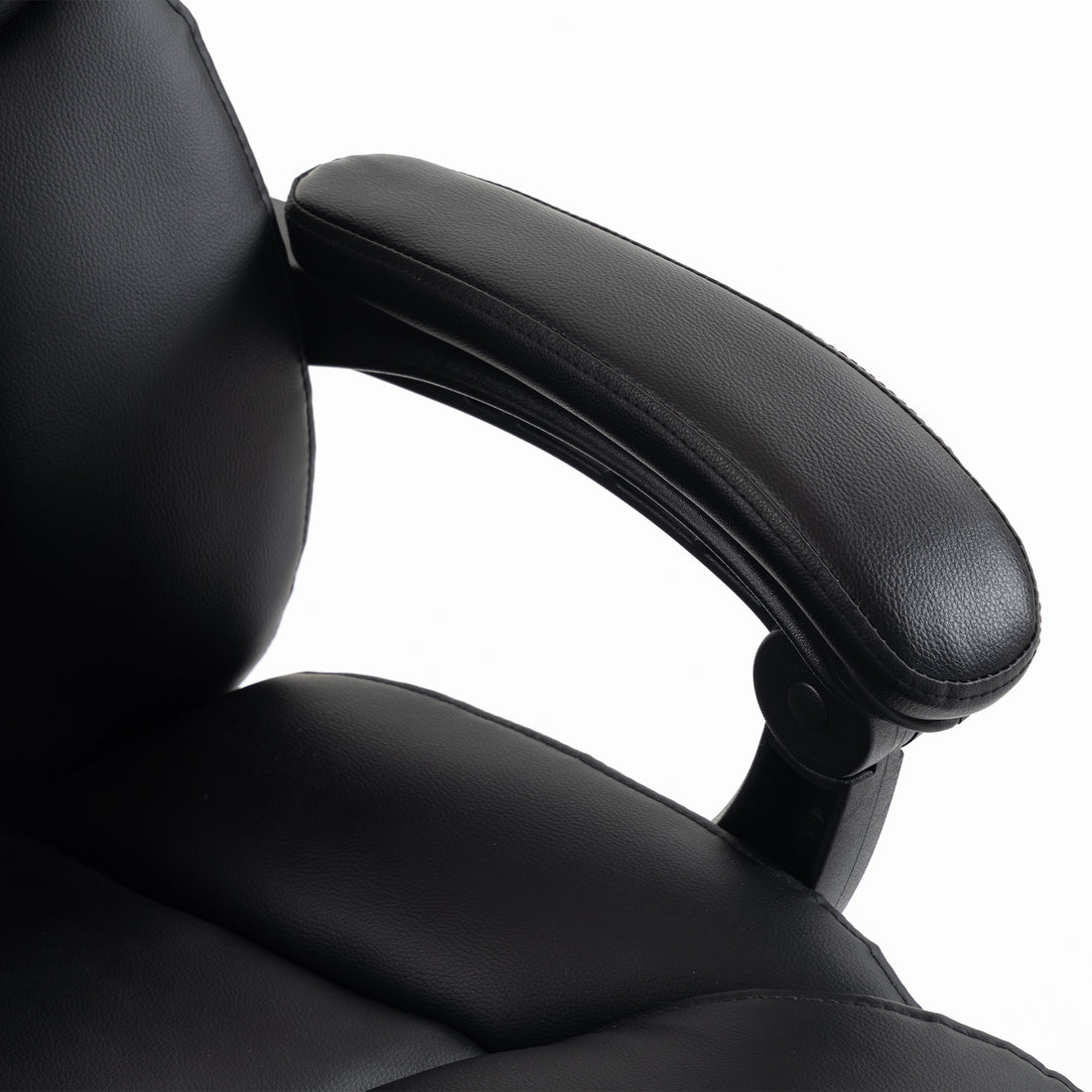 HOMCOM Executive Office Chair, 180kg Big and Tall PU Desk Chair with Linked Armrests, Pocket Spring Cushion, Adjustable Height, Rocking Function, 165° Reclining Backrest, Footrest, PU Casters, Black